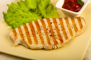 Grilled turkey steak