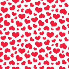 Fototapeta na wymiar Seamless pattern with red hearts. Valentine's day background.
