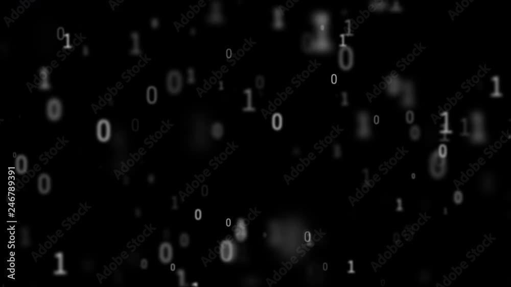 Fototapete 01 or binary numbers on the computer screen on monitor matrix background, Digital data code in hacker or safety security technology concept. Abstract illustration