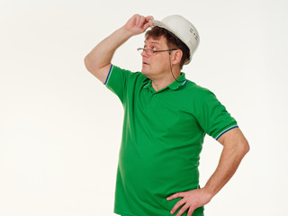 emotion man foreman on a white background