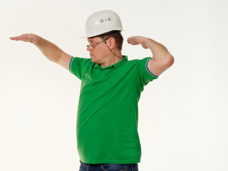 emotion man foreman on a white background