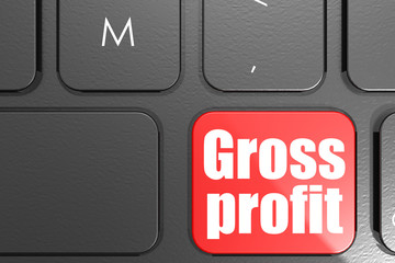 Gross profit word on square keyboard button