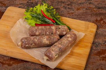 Pork sausages for grill