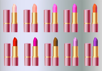 lipstick in ten colors
