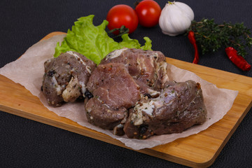 Marinated pork meat ready for coocking