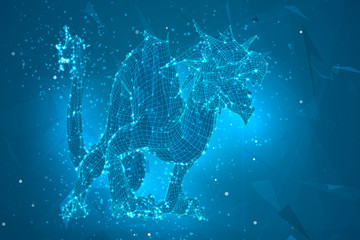 symbol of chinese new year. long flying dragon kite. vector 3d illustration