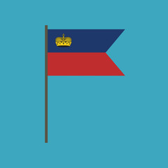 Liechtenstein flag icon in flat design. Independence day or National day holiday concept.