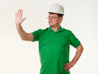emotion man foreman on a white background