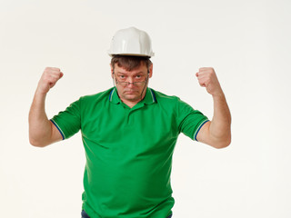 emotion man foreman on a white background