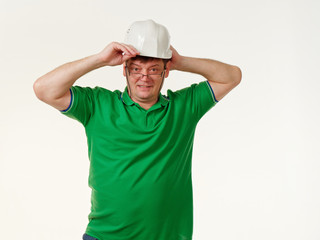 emotion man foreman on a white background