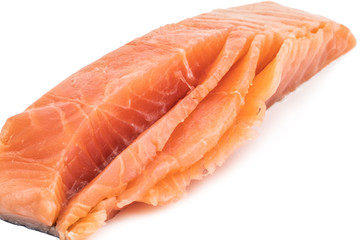 Fillet of trout isolated on white background