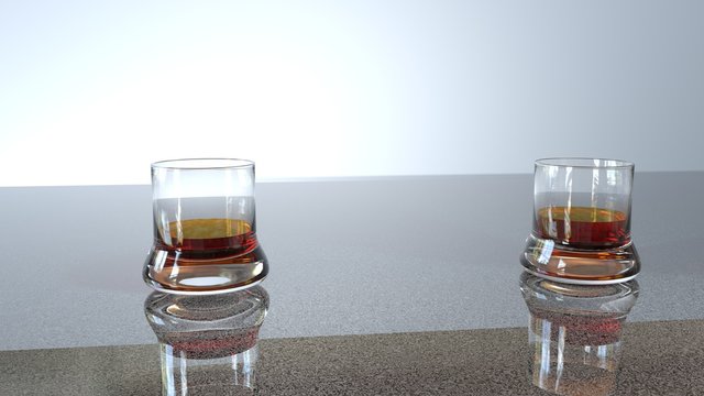 3Drender, Three dimensional illustration of whiskey in a glass