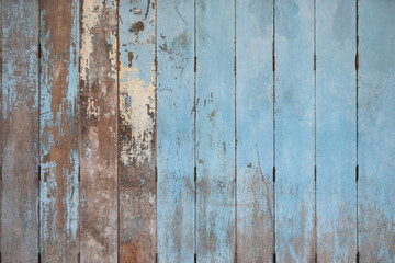 Fototapeta na wymiar Rustic Old blue wooden background. wood planks