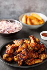 Barbecue chicken wings with sauce