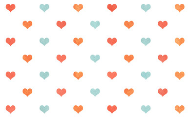 Watercolor hearts on white background.