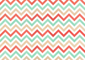 Watercolor stripes background, chevron.