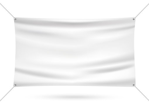 White mock up vinyl banner vector illustration