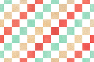 Watercolor square pattern.