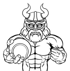 A Viking warrior gladiator tennis sports mascot