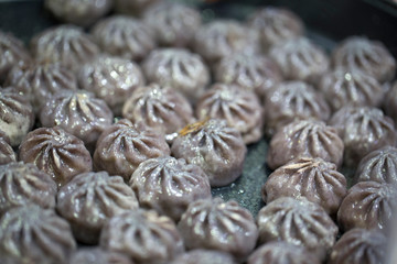 Delicious dumplings in the pan