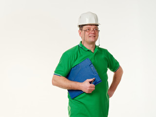 emotion man foreman on a white background