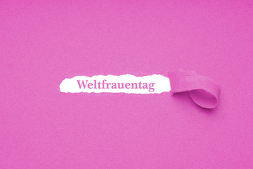 Weltfrauentag is German for World Women's Day which is celebrated on March 8 worldwide - text...