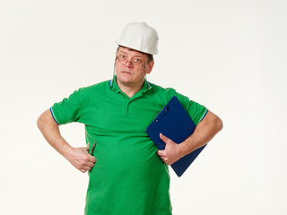 emotion man foreman on a white background