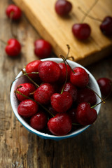 Fresh cherry in the bowl