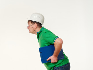 emotion man foreman on a white background