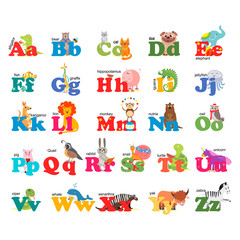 Alphabet with animals, toon. English alphabet, vector illustration. - 246798565