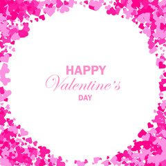 Vector frame with hearts for greeting cards, invitations, posters. Valentines Day. Love.