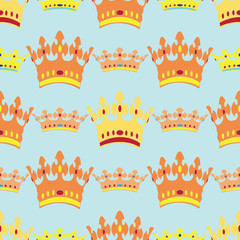 Seamless pattern of royal crowns