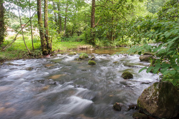 waterfall Saut des Cuves in Vosges mountain in France