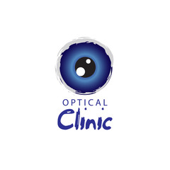 Logo optical clinic. Idea for ophthalmic clinic or eye clinic. Ophthalmology.