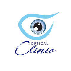 Logo optical clinic. Idea for ophthalmic clinic or eye clinic. Ophthalmology.