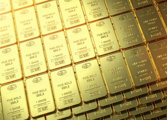 Gold bar close up shot. wealth business success concept
