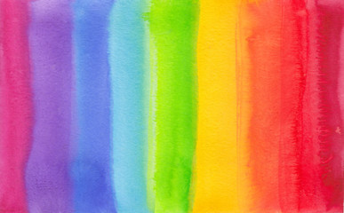 Fototapeta premium rainbow watercolor background stripe splash.illustration for wedding invitation, greeting or birthday ,banner, tag, label, logo and text.color like yellow,orange, red, blue, green, violet, pink, 