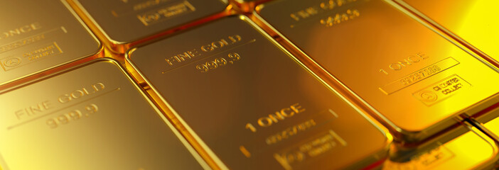 Gold bar close up shot. wealth business success concept