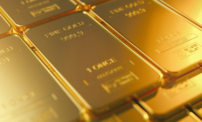 Gold bar close up shot. wealth business success concept