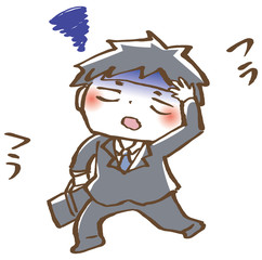 病気でも会社に行く男性