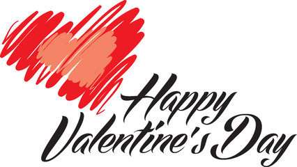 Happy Valentines Day lettering vector illustration