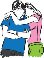 couple hugging illustration (5)