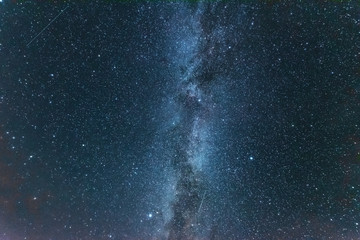 Bright night starry sky with millions of stars and galaxy Milky Way.