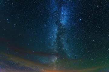 Obraz na płótnie Canvas Bright night starry sky with millions of stars and galaxy Milky Way.