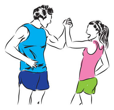 couple fitness illustration