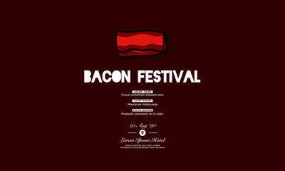 Fototapeta premium Bacon Festival Invitation Design with When and Where Details