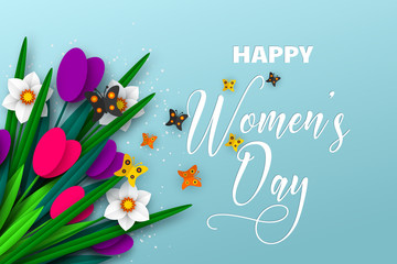 8 March greeting card for International Womens Day