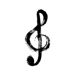 Grunge treble clef