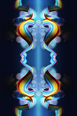 Abstract artistic unique multicolored 3d computer generated bright multicolored fractal colors artwork background