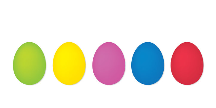 colorful eggs in a row- vector illustration